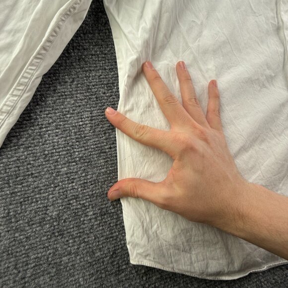 Massimo Dutti Men White Tessuto Italiano Long Sleeve Button Up Shirt Size 17 - Picture 12 of 15